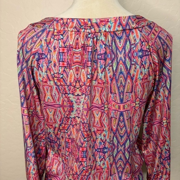 Nanette Lepore Swim Pink Solana Printed Jersey Tunic V-Neck Coverup Size S - Picture 7 of 13
